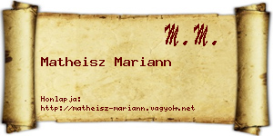 Matheisz Mariann névjegykártya