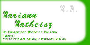 mariann matheisz business card